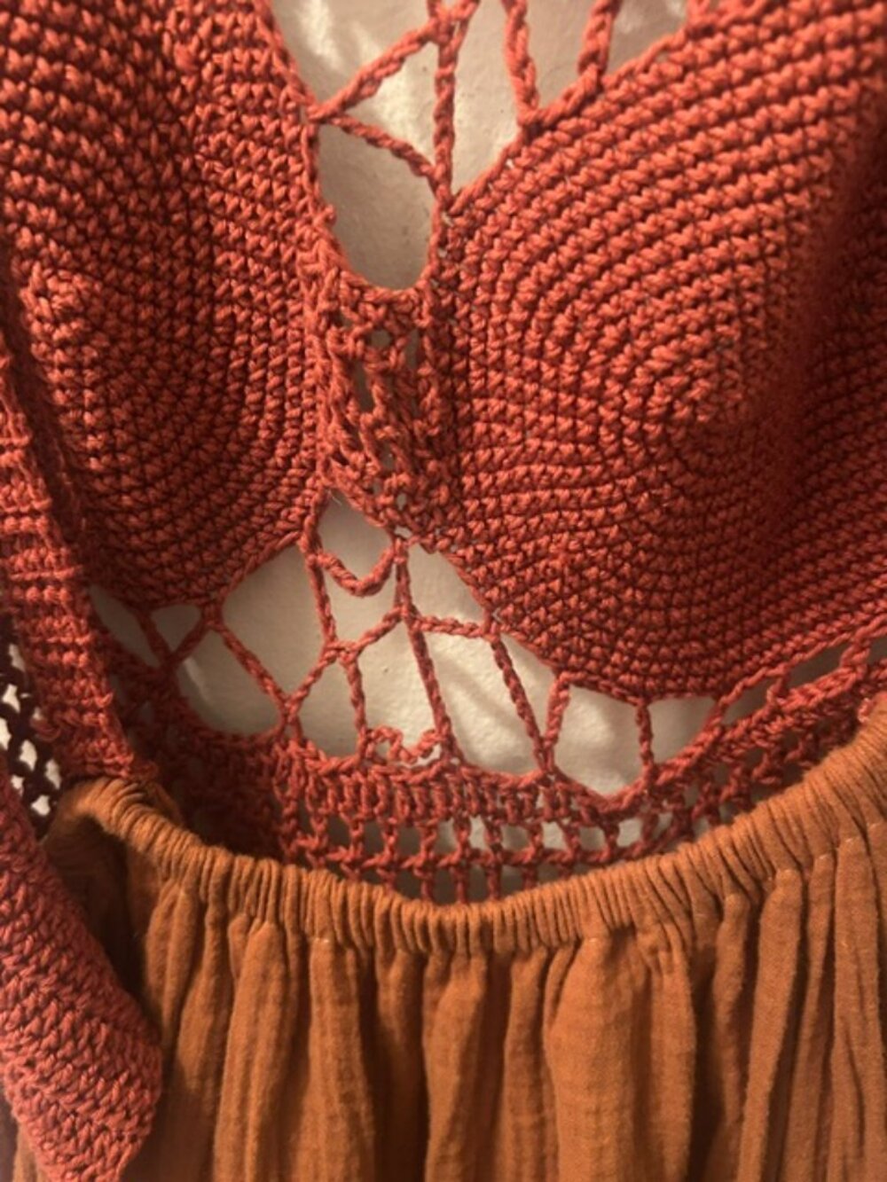 Anthropologie x Tach Soleil Crochet Backless Tie Netting Crochet Top Maxi Dress - Picture 12 of 16